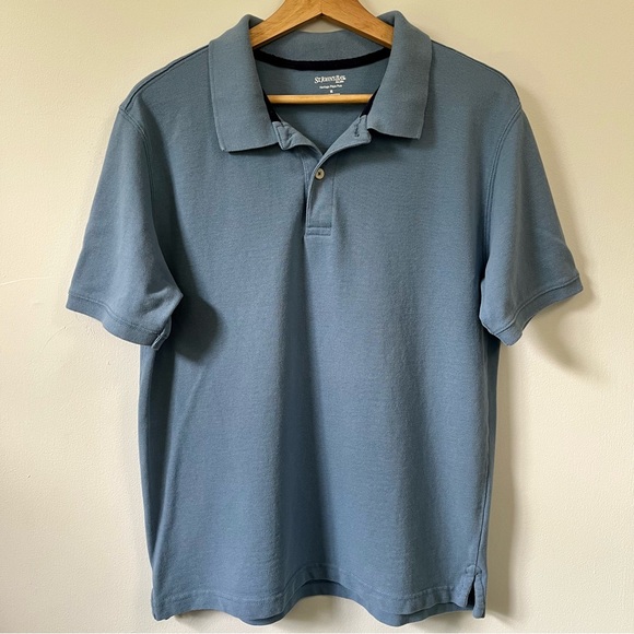 St. John’s Bay Heritage Pique Polo, Light Blue, Size M - Picture 2 of 9